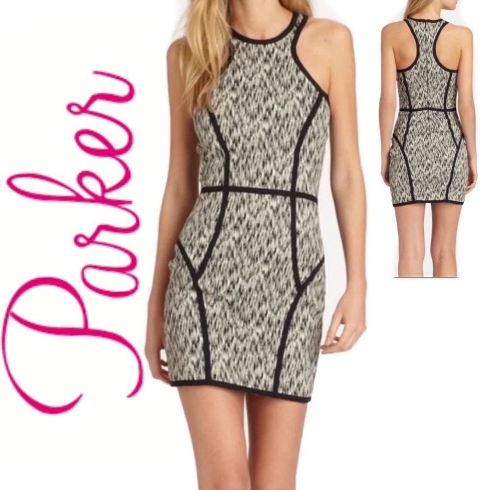 Parker Black and White Mini Dress